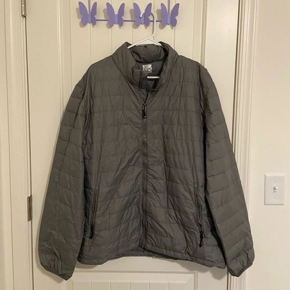 EUC 32 Degrees heat men’s‎ gray down filled active packable jacket coat XL